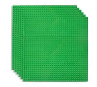 Lekebaby 6 Pack Classic Baseplates Age 3+, 10"x10" Building Board Base Plates 100% Compatible with All Major Brands, For Children Over Three Years Old,Green