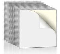Lekebaby 8 Pack Peel and Stick Building Base plates, 10"x10" Classic Self-Adhesive Building Boards - 100% Compatible with All Major Brands of Toy Building Sets,Sturdy Stacking Play Table Top,Grey