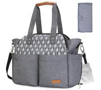 Lekebaby Baby Nappy Changing Bag Satchel Messenger Large Capacity, Arrow Print, Grey