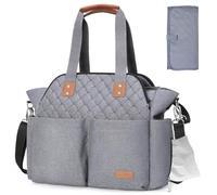 Lekebaby Baby Nappy Changing Bag Satchel Messenger Large Capacity, Arrow Print, Grey