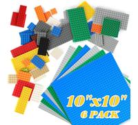 Lekebaby Classic Baseplates Building Base Plates for Building Bricks, 32 Pieces of Small Bases & 6 Pieces of 32x 32 Baseplates 100% Compatible with Major Brands