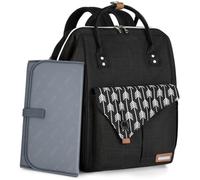 Lekebaby Nappy Changing Bag Backpack, Baby Changing Bag with Changing Mat | Portable Changing Mat & Stroller Straps, Unisex for Mom & Dad, Arrow Print, Black Color, Ideal for Daily Use & Travel