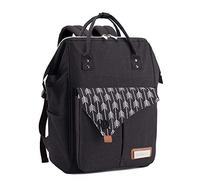 Lekebaby Nappy Changing Bag Backpack - Baby Changing Bag with Portable Changing Mat and Stroller Straps for Mom & Dad, Arrow Print, Black