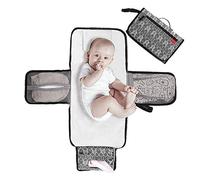 Lekebaby Portable Nappy Changing Mat Travel Baby Change Mat with Wipe-Pocket and Head Cushion, Grey