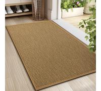 LEKEEPGO Door Mat Indoor 60 x 90 cm, Non-Slip Doormat, Washable Dirt Trapper Mat, Thin Door Mat, Absorbent Entrance Rug, Clean Mat, Entrance Mat for Indoor Use, Light Brown