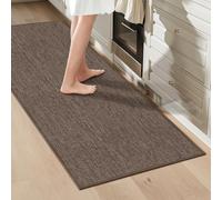 LEKEEPGO Kitchen Rugs Non Slip Washable 60x150cm, Absorbent Kitchen Runner Mat, Rubber Backed Carpet Runner Rugs for Hallway, Laundry Room, Brown