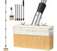 Lekeeu 6" Decking Paint Brush 60" Long Handle Deck Stain Applicator Decking Stain Brush Kit Fence 3" Paint Brush for Deck Coatings Oils Woodstains Furniture Outdoor Fence Wall