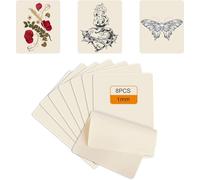 Lekeeu Tattoo Practice Skin - 8 PCS Double Sided Silicone Fake Skin 6 x 8in 1mm Thick for Beginners and Experienced Artists