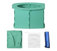 LEKEFETO Foldable Children's Potty with Carry Bag - Portable Travel Toilet for Car, Camping & Outdoor, Compact & Lightweight (Green, 23 x 23 x 15 cm)