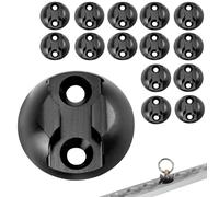 LEKEFETO Pack of 15 Airline Rail Lashing Point: Round Load Securing Airline Rail Accessories for Airplane, Motorhomes, Vans, Ambulances, Black