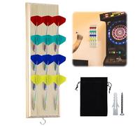 LEKEFETO Wooden Dart Holder for 12 Darts, High-Quality Wooden Dart Holder, Practical Dart Storage, Wall Hanging Dart Stand, for Any Type of Dartboard (Wood Colour), wood-coloured, Modern