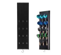 LEKEFETO Wooden Dart Holder for 12 Darts, High-Quality Wooden Dart Holder, Practical Dart Storage, Wall Hanging Dart Stand, for Any Type of Dartboard (Black)
