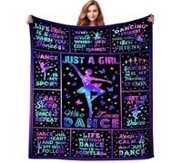 LEKEFLOW Dance Blanket Ballerina Gifts for Girls Teacher,Ballet Stuff Dancing Throw Blankets,Dance Recital Gifts for Team Dancers 60"x50"
