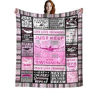 LEKEFLOW Swimming Blanket Swim Team Gift for Girls Women,Swimmer Stuff Water Sport Theme Throw Blankets,Swim Lover Gifts for Swimmers Teammate Coach 60"x50"