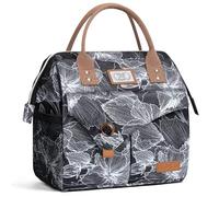 Lekesky 10L Insulated Lunch Bag for Women for Work Lunch Tote, Linear Leaf
