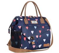 Lekesky 15L Insulated Lunch Bag for Women for Work Lunch Tote, Heart Pattern