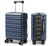 Lekesky Cabin Suitcase for EasyJet 45x36x20cm, Expandable TSA Lock Carry-On Luggage with Detachable Spinner Wheels, Lightweight ABS Hard Shell for Jet2 British Airways, Blue