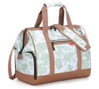 Lekesky Weekend Overnight Bags for Women - 33l Top Large Opening Travel Duffles Bag, Holdall Bag for Airlines with Shoes Compartment (Mi Green Silhouette,42 * 33 * 24cm)