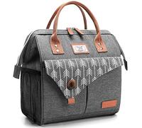 Lekesky Women's Insulated Lunch Bag 11 L Soft Insulated Cooler Bag for Office Work Picnic Delivery Grey