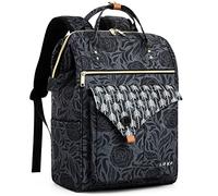 Lekesky Women's School Bag with Laptop Compartment and Anti-Theft Bag, Laptop Backpack, Work Backpack, Daypack, rose print, 15.6 Zoll, Rucksack