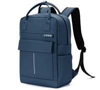 Lekespring Laptop Backpack 15.6 Inch Waterproof Rucksack,Work Backpack for Women Men, Leather Bag for Travel Cabin College Teacher Business(Blue)