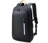 Lekespring Laptop Backpack for Men, 15.6 Inch Slim Business Travel Rucksack | with USB Charging Port, Expandable Water-resistant Lightweight Computer Bag, Black