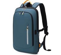Lekespring Laptop Backpack for Men, 17.3 Inch Slim Business Travel Rucksack | with USB Charging Port, Expandable Water-resistant Lightweight Computer Bag, Light Blue