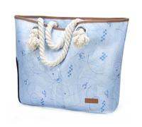 Lekespring Waterproof Beach Bag for Women, Stripe Tote Bag with Zip Large Beach Bag with Small Storage Bag Suitable for Women Family Summer Pool Bag (Marine biology)