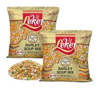 Leket Barley Soup Mix 400g Pack of 2 - Hearty Blend of Pearl Barley, Haricot Beans, Green & Yellow Split Peas, and Red Lentils for Delicious Homemade Soups