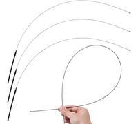 Lekgavd 3pcs Cat Wand Toy Replacement Rod, 32'' Flexible Steel Wire Cat Dancer Wire Toy, Cat Worm Toy for Indoor Attachment Replacement - Black