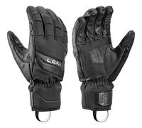 LEKI Griffin Base Zero Men's Ski Gloves - Water-Repellent, Warm Winter Gloves Made of Softshell, Neoprene & Goat Leather (Black, 10.0)