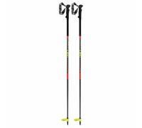 LEKI Mezza Lite Ski Poles Bright Red Black Neon Yellow 125 cm