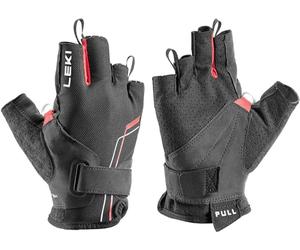LEKI Nordic Breeze Shark Short Gloves, Black/Red/White, EU 9