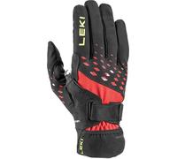 LEKI Ultra Trail Storm Shark Gloves Black-Red-Neon Yellow, EU 8
