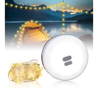 LEKIA Camping String Lights, 2 in 1 Rechargeable Outdoor String Lights with 6 Lighting Modes, Portable Camping Lantern Lasts Up to 15 hrs, Waterproof Tent Lights for Camping Holiday Christmas