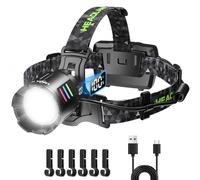 LEKIA Head Torch USB C Rechargeable, Super Bright 100000LM 3 Modes Headlamp with Motion Sensor, 9000mAh Long Battery Life, IP65 Waterproof Zoomable Head Lamp 90°Angle Adjustable for Camping Running