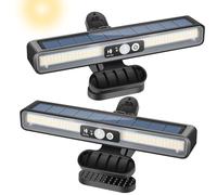 LEKIA Solar Lights Outdoor, Clip On Solar Lights Garden with Motion Sensor, 36 LEDs 2 Mounting Ways Security Light Solar Powered for Fence Garage Camping Driveway, 2 Pack (Warm Yellow)