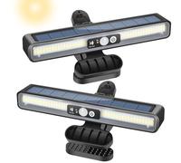 LEKIA Solar Lights Outdoor, Clip On Solar Lights Garden with Motion Sensor, 36 LEDs 2 Mounting Ways Security Light Solar Powered for Fence Garage Camping Driveway, 2 Pack (Cool White)