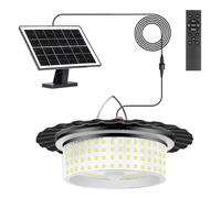 LEKIA Solar Shed Light Outdoor Indoor, 244 LED 360°Lighting Solar Garage Lights with Remote Control, Waterproof Pendant Lights with Motion Sensor, Timer, 5 Modes for Home Shed Garden Gazebo