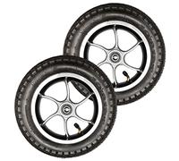 LekLai 10In Wheelchair Replacement Wheels Pneumaticer,Non-Slip Tire Front Wheel for Electric Wheelchair, (1/2")12Mm Bearing, 2Pcs/Black/10In/25Cm