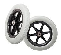 LekLai 12½ X 2¼ Wheel Replacement for Wheelchairs, 12Inch Manual Wheelchairer/Wheel Assembly,Solid Tires with 12Mm Bearings, 2Pcs/Grey/12In/30Cm