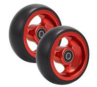 LekLai 4Inch Wheelchair Replacement Front Wheels, Non-Slip Puor for Sports Wheelchair,Non Marking, 2 Pcs/Red/100Mm/4In