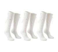 LEKMBBY 3 Pairs White Knee High Socks School Socks Girls with Ribbons Bow | Breathable, Soft Back to School Socks Uniform Party Wear Long Socks