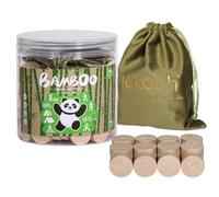 LEKOCH 100 pcs Bamboo Disposable Compressed Towel Tablet with Storage Bag Mini Portable Compressed Coin Face Wipes for Travel Camping Beauty Outdoor Brown