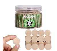 LEKOCH 50 pcs Bamboo Disposable Compressed Towel Tablet Mini Portable Compressed Coin Face Wipes for Travel Camping Beauty Outdoor Brown