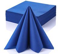 LEKOCH 50 PCS Royal Blue Luxury Large Disposable Paper Napkins, Linen Feel Party Wedding Napkins, 40 * 40