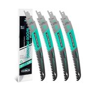 LEKOMESH 230MM Japanese Teeth Reciprocating Saw Blades Wood Pruning - 4pcs Curved Edge 6TPI for Tree Trimming, Wood/PVC Pipe Cutting, Cr-V Sabre Blades Better Wear Resistance
