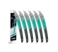 LEKOMESH 230MM Japanese Teeth Reciprocating Saw Blades Wood Pruning - 6pcs Curved Edge 6TPI for Tree Trimming, Wood/PVC Pipe Cutting, Cr-V Sabre Blades Better Wear Resistance