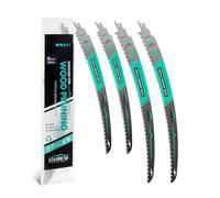 LEKOMESH 300MM*2/380MM*2 Japanese Teeth Reciprocating Saw Blades Wood Pruning - 4pcs Curved Edge 6TPI for Tree Trimming, Wood/PVC Pipe Cutting, Cr-V Sabre Blades Better Wear Resistance