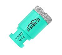 LEKOMESH Diamond Core Drill Bits 32MM - Vacuum Brazed Diamond Hole Saw for Porcelain, Ceramic, Marble, Granite, Stone, Quartz - M14 Thread for Angle Grinder